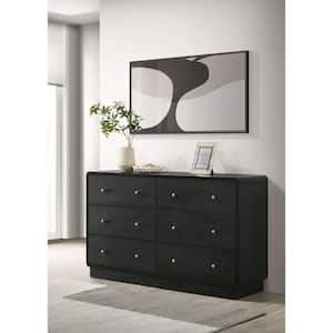 Cavelle Black 6-drawer 58.5 in. Dresser Cabinet