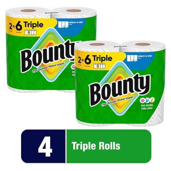 Bounty White, Select-A-Size Paper Towel Roll (4 Triple Rolls)