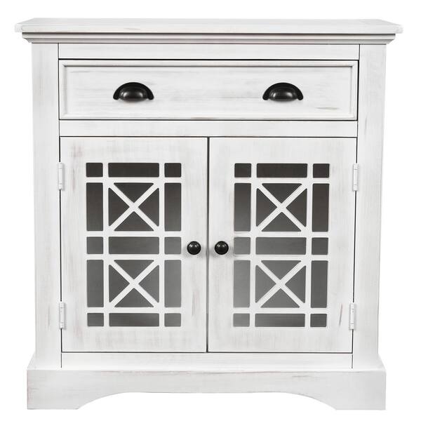 Qualfurn White Storage Cabinet With, Large White Storage Cabinet With Glass Doors