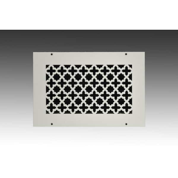 Victorian 10 in. x 6 in. White Powder Coat Steel Wall Ceiling Vent with Opposed Blade Damper