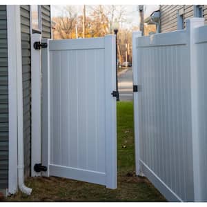 Acadia 4 ft. x 6 ft. White Vinyl Privacy Fence Gate
