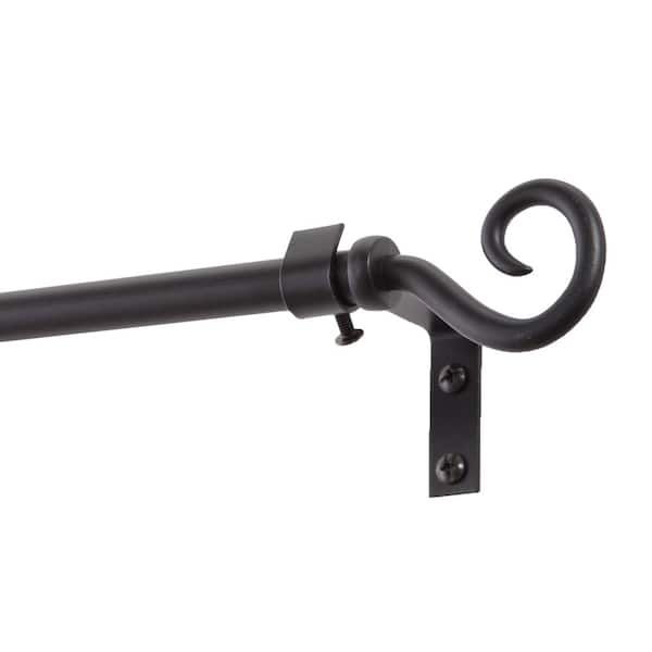 Kenney Manufacturing Company KN55119 Kenney Medieval Hook Petite Café Decorative Window Curtain Rod 28 to 48-Inch Black