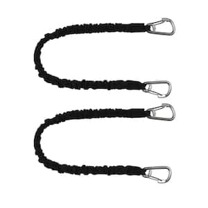 BoatTector High-Strength Line Snubber and Storage Bungee, Value 2-Pack - 24 in. with Medium Hooks, Black