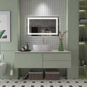 40 in. W x 24 in. H Rectangular Frameless Anti-Fog LED Wall Bathroom Vanity Mirror in Silver
