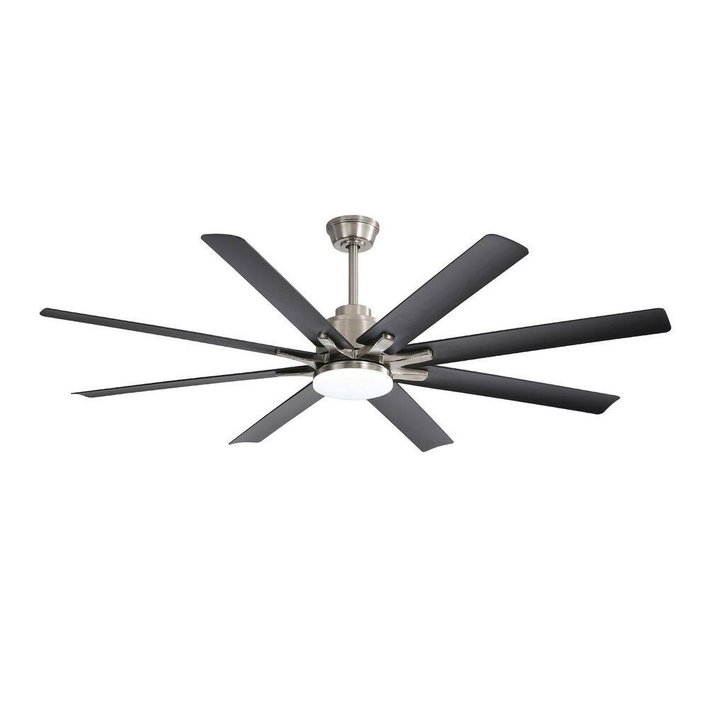 66 in. Black Downrod Mount Modern Ceiling Fan with Dimmable LED Light, Reversible DC Motor price history on PriceWatchPro
