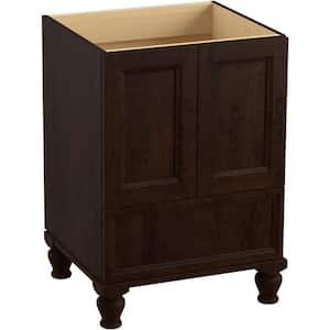 Damask 25 in. W x 22 in. D x 35 in. H Single Sink Freestanding Bath Vanity in Claret Suede with White Quartz Top