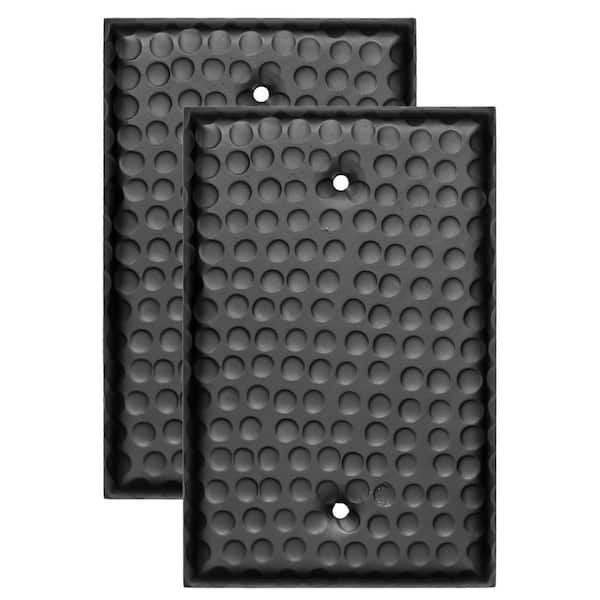 Hammered 1-Gang Black Blank/No Device Metal Wall Plate (2-Pack)