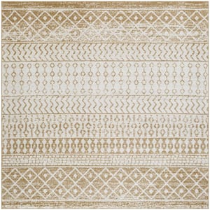 Alois Yellow Geometric 5 ft. x 5 ft. Indoor Square Area Rug