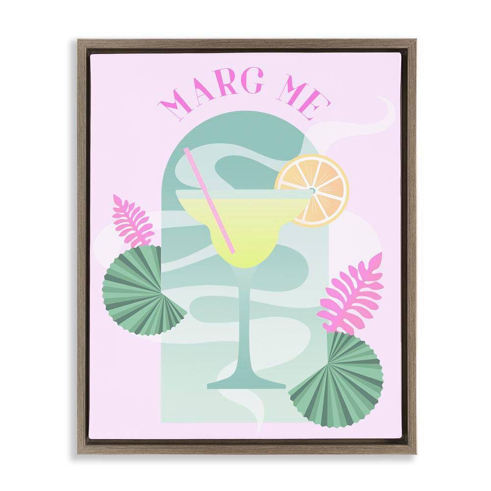 Marg Me Phrase by Daphne Polselli Brown Floater Frame Food Graphic Art Print 21 in. x 17 in. price history on PriceWatchPro