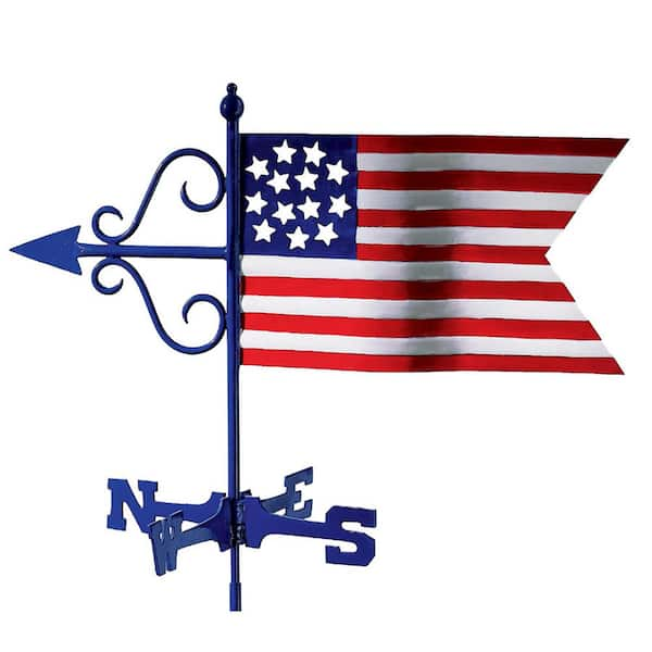 Americana Flag Garden Weathervane - with Garden Pole