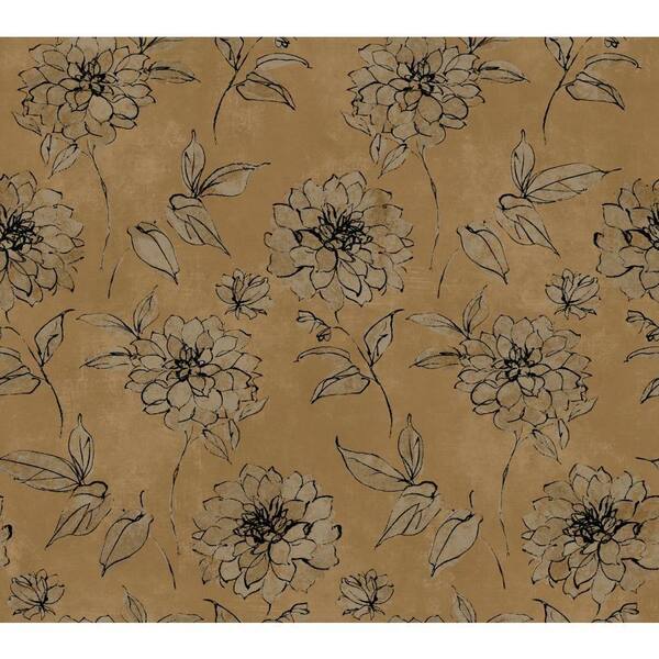 York Wallcoverings Sketched Rose Wallpaper