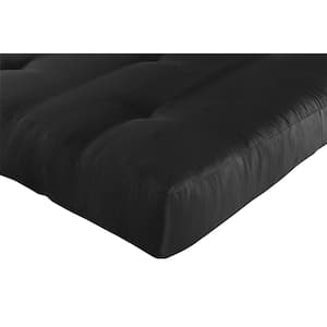 Carson 6 in. Plush Thermobonded High Density Polyester Filled Tight Top Full Black Futon Mattress