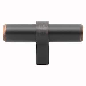 2-1/4 in. Solid Steel Euro Style Oil Rubbed Bronze Finish T-Bar Cabinet Knobs (10-Pack)