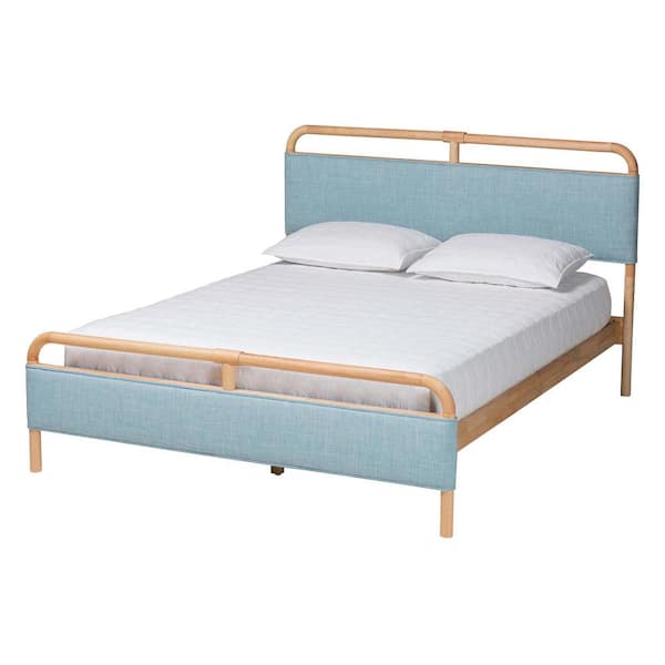 Baxton Studio Mateo Blue Wood Frame Queen Platform Bed