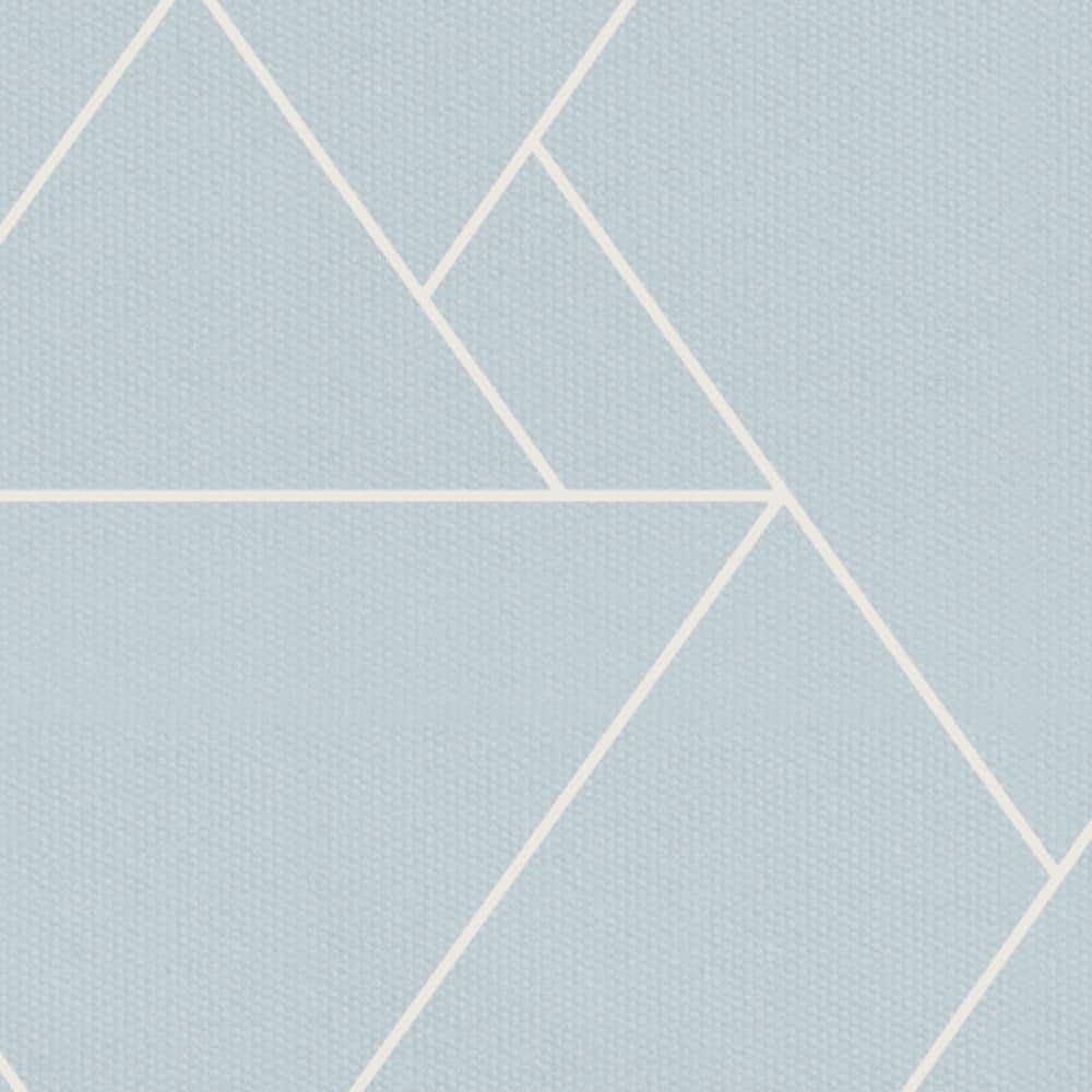 Triangle Geometric Art Deco Lines Blue Peel and Stick Vinyl Wallpaper