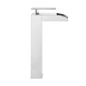 Concorde Single-Handle Single-Hole High Arc Waterfall Bathroom Faucet in Polished Chrome
