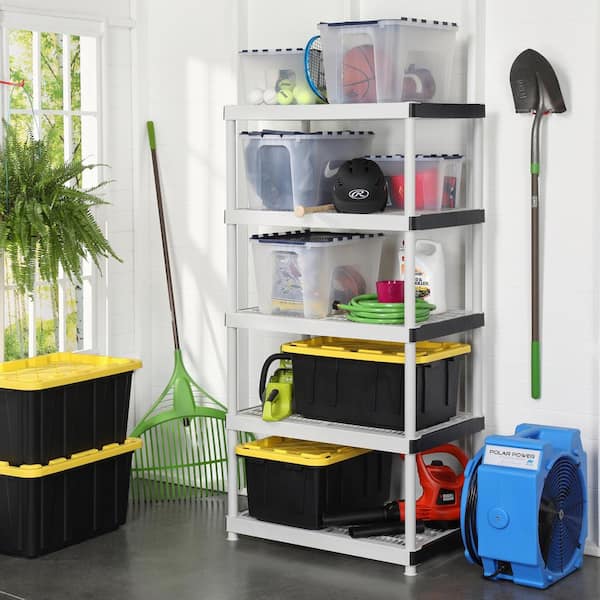 HDX 4 Gal. Clear Storage Bin with Blue Flip Top 17200552