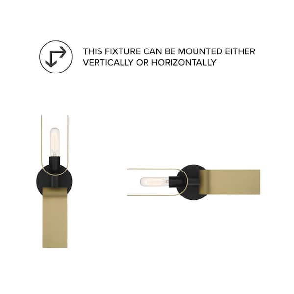 Designers Fountain - U Turn 18 in. Matte Black Wall Sconce