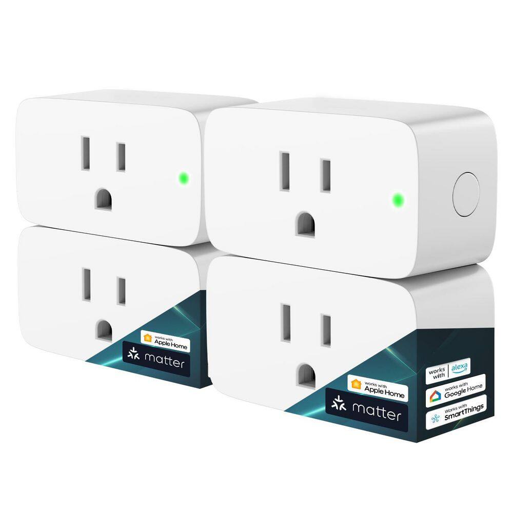 15 Amp 120 Volt WiFi Bluetooth Smart Plug Energy Monitoring Grounding Outlet Voice Control Timer White 4 Pack price history on PriceWatchPro