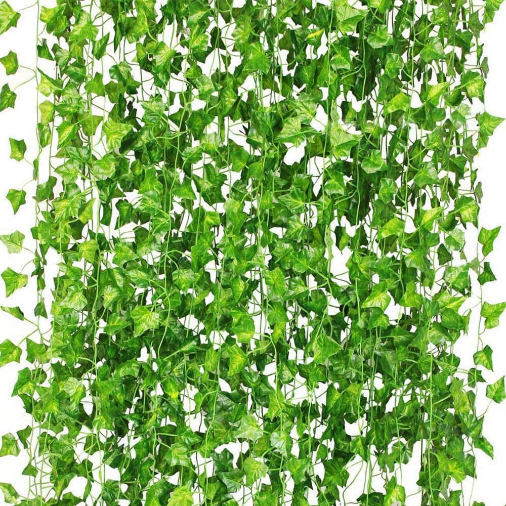7 ft. L x 1 in. W x 1 in. H Grren Plastic Decorative Artificial Ivy Hanging Aesthetic Vines for Home Garden (12-Pack) price history on PriceWatchPro