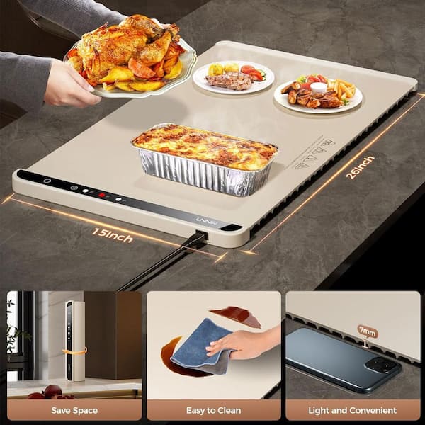 Fast Heating Silicone Electric Warming Tray Buffet Server with 3