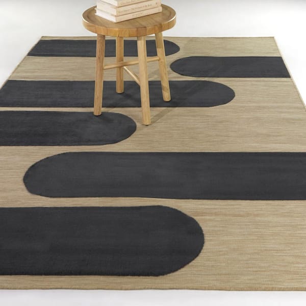Acton Charcoal 8 ft. x 10 ft. Geometric Indoor/Outdoor Area Rug