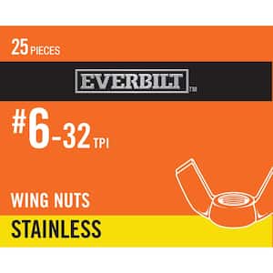 #6-32 Stainless Steel Wing Nut (25-Pack)