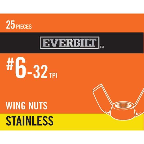 Everbilt #6-32 Stainless Steel Wing Nut (25-Pack)