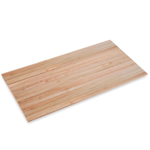 8 ft. L x 48 in. D x 1.75 in. T Finished Maple Solid Wood Butcher Block Countertop with Eased Edge