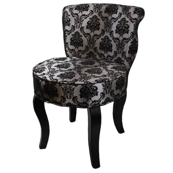 ORE International Black & Gray Polyurethane Accent Chair