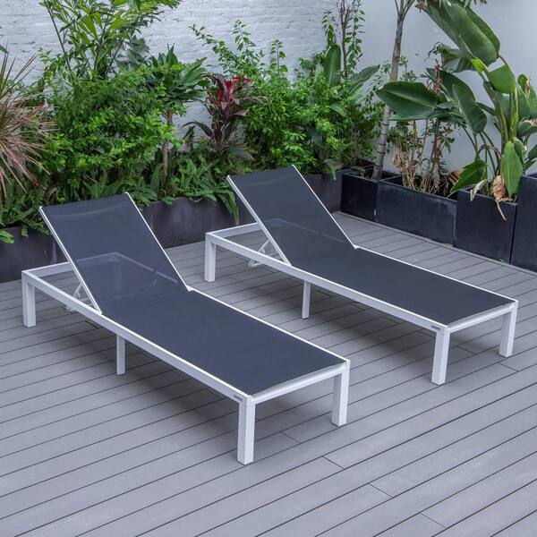 Leisuremod White Powder Coated Aluminum Frame Marlin Modern Patio