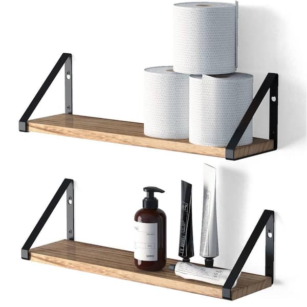 4.8 in. W x 4.7 in. H x 17 in. D Bathroom Shelves, Stainless Steel square Bathroom Shelf, Tire of 2, in .Black