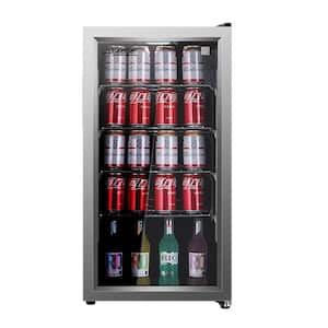 SLIM 18 in. Freestanding Beverage Refrigerator 3.2 cu. ft. 117 cans 110V in stainless
