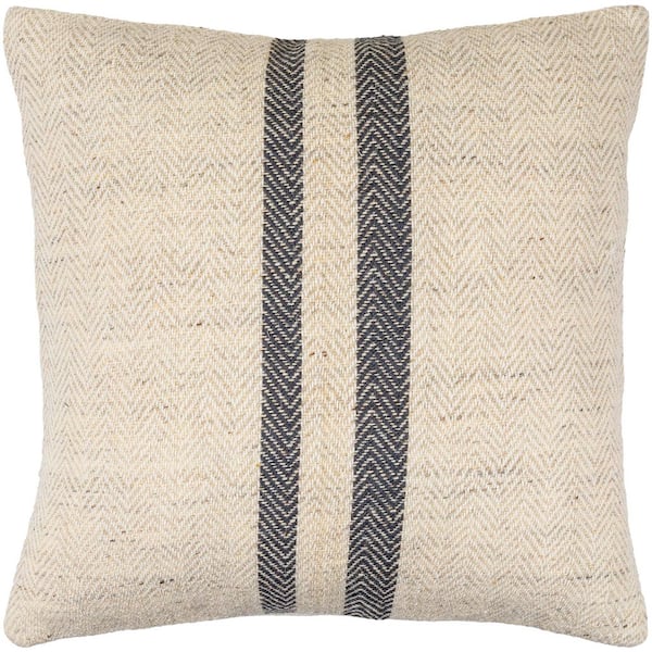 Becki Owens Cottage Brett Accent Pillow Throw Pillow, 22 in. L x 22 in. W Cover Only, Beige/Gray
