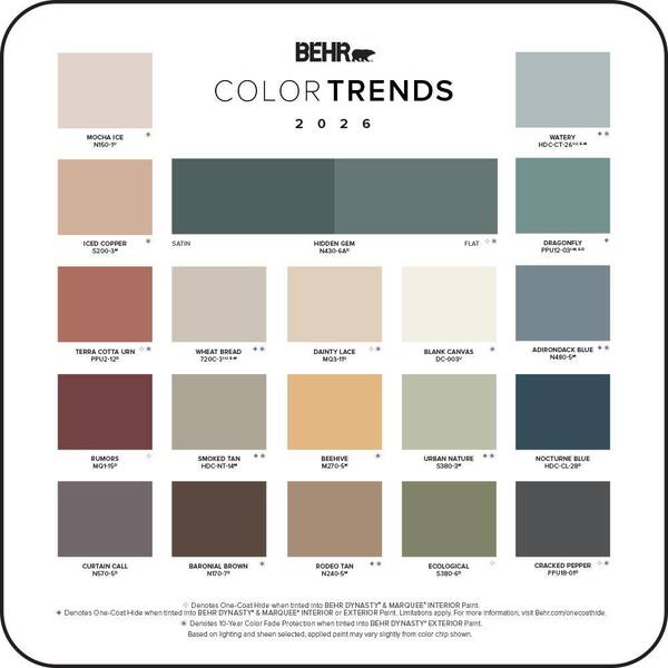 Behr Wheat Paint Color Chart WHEAT BREAD 720C 3 | Behr Paint Colors