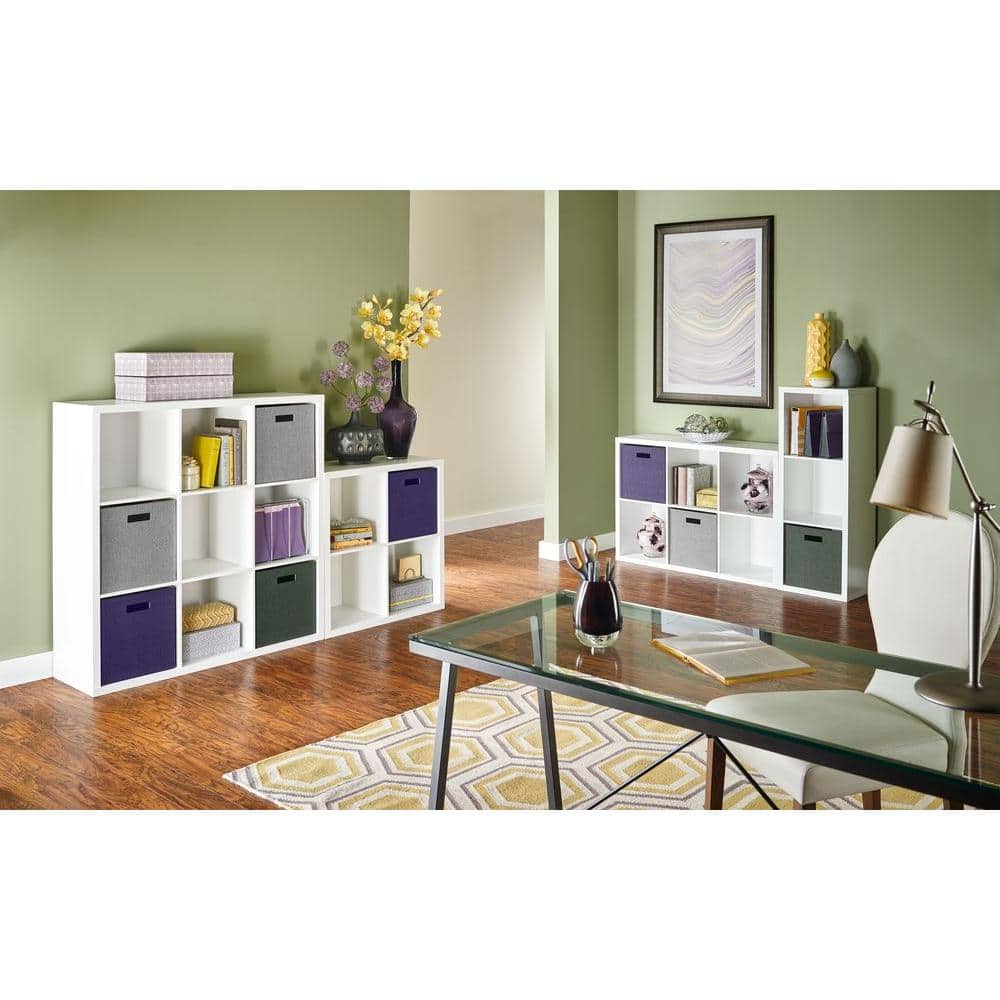 White 44" Tall Decorative 3-Cube Storage Organizer