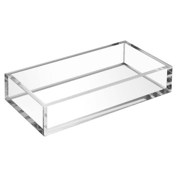 Acrylic Series Freestanding Crystal Clear Tabletop Napkin Holder Elegant Modern Thick Guest Towel Tray