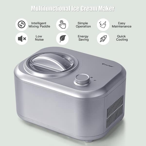 Costway Ice Cream Maker 1.1 QT Automatic Frozen Dessert Machine w