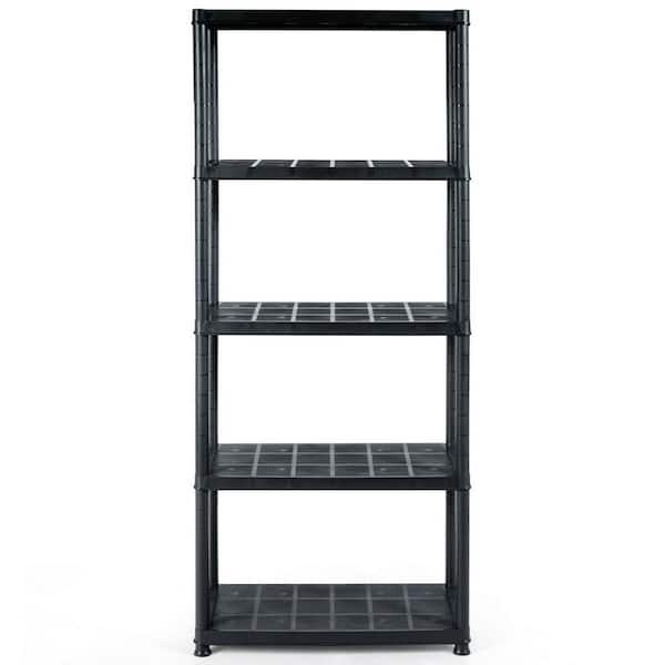 Boyel Living 48.5 in. H 10-Pair 10-Tier Black Composite Shoe Rack