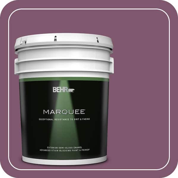 BEHR MARQUEE 5 gal. #M110-7 Euphoric Magenta Semi-Gloss Enamel Exterior Paint & Primer