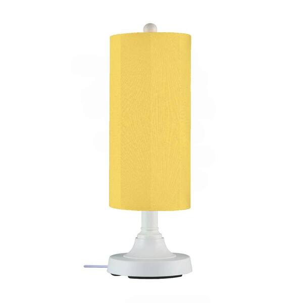 Patio Living Concepts Coronado 30 in. White Outdoor Table Lamp with Buttercup Cylinder Shade