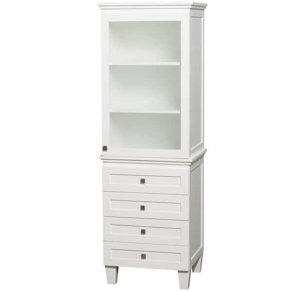 Wyndham Collection Acclaim 24 in. Wx 72-1/4 in. H x 20 in. D Bathroom Linen Storage Cabinet in White