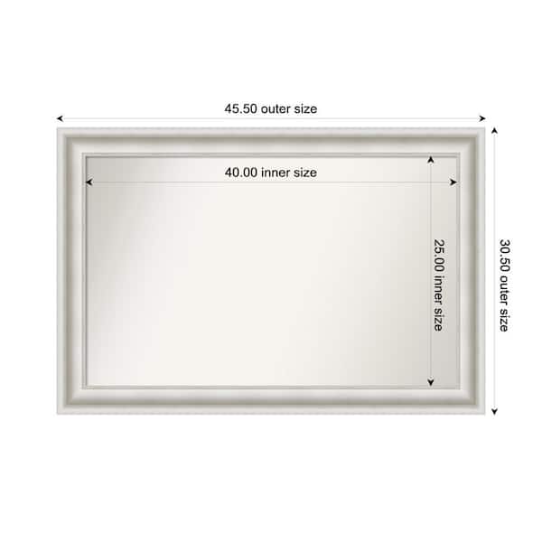 Amanti Art Parlor White 45.5 in. x 30.5 in. Custom Non-Beveled Recycled Polystyrene Framed Bathroom Vanity Wall Mirror