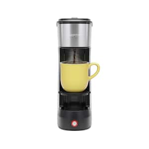 1-Cup Black Drip Coffee Maker with Adjustable Cup Height, Uses Pods or Ground Coffee