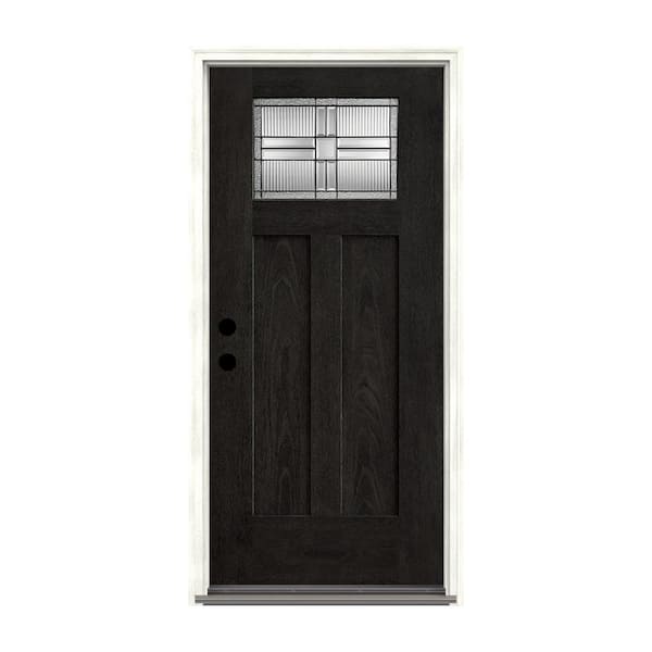 THERMA-TRU 36 in. x 80 in. 2 Panel Right-Hand/Inswing 1 Lite Decorative Stained Fiberglass Prehung Front Door with 4-9/16 in. Frame