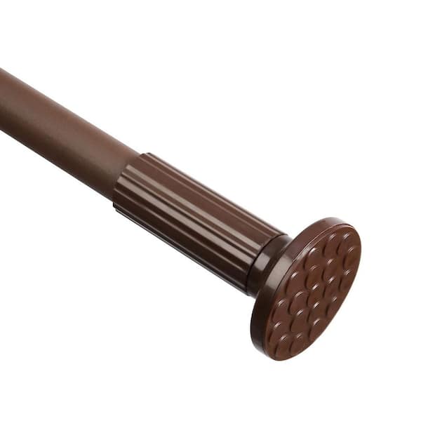 Extra Long Maximum 165 in. Carbon Steel Adjustable Tension Shower Curtain Rod in Brown, No Drill Curtain Rods
