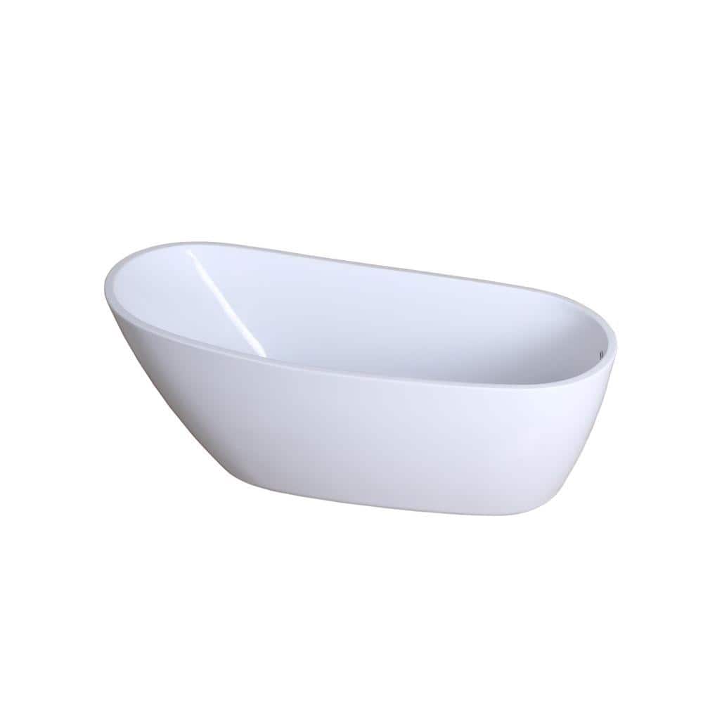 Fusion 5.7 ft. Acrylic Flatbottom Bathtub in White