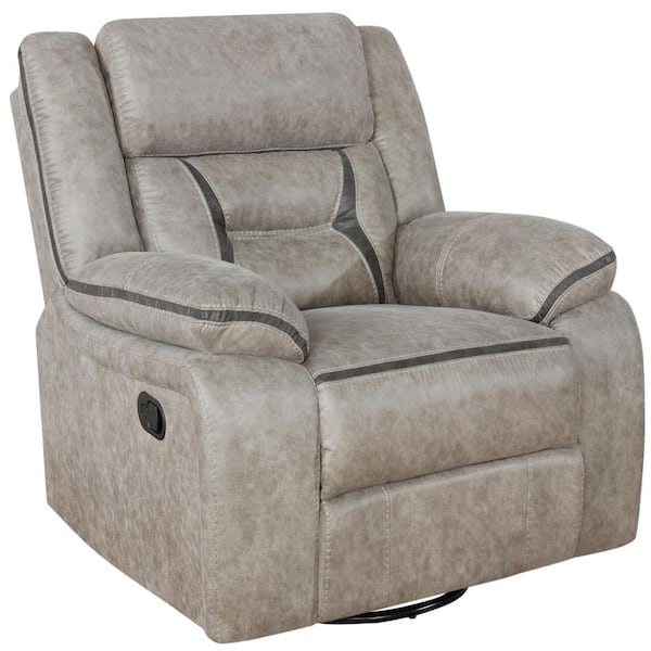 Coaster Greer Taupe Upholstered Tufted Back Glider Recliner