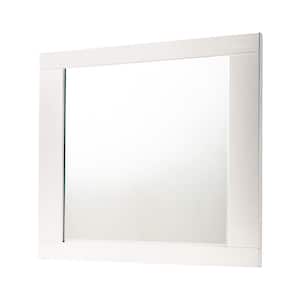 Medium Square White Classic Mirror (37.38 in. H x 1.38 in. W)