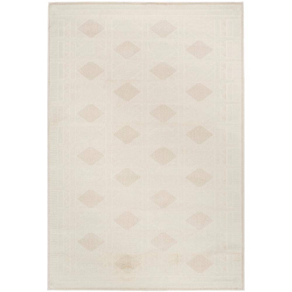 Nordic Ivory Beige 4 ft. x 6 ft. Geometric Contemporary Area Rug price history on PriceWatchPro
